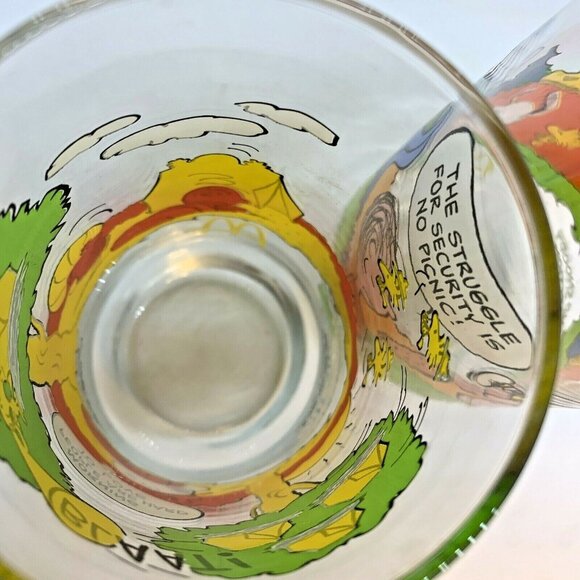 Two McDonalds ORIGINAL 1970S Peanuts Camp Snoopy Collection Glasses Charlie Brow - Picture 12 of 12
